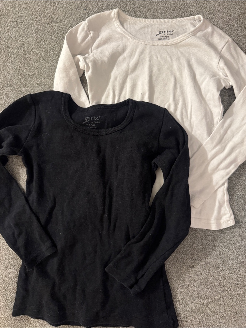 5/$15- 2-Pack Basic Long Sleeve Tops - Black & White